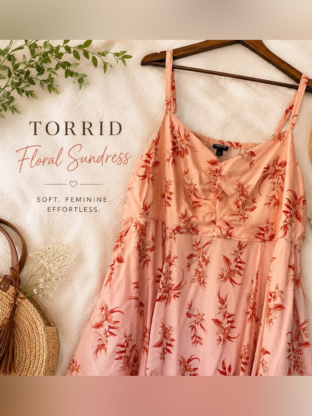 Torrid Floral Sundress Womens Size 3 Pink Midi Dress Sleeveless Cottagecore Boho